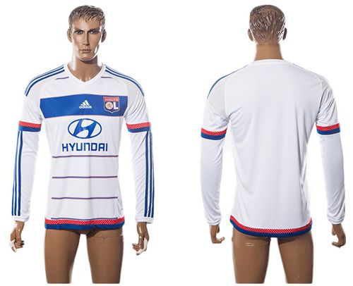 Lyon Blank Home Long Sleeves Soccer Club Jersey - Click Image to Close